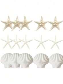 9/15pcs Starfish Decorations, Small Starfish For Crafts, Mini Shells For Crafts, Scallop Clam Shells For DIY Ocean Theme Party, Wedding, Gathering - multicolor - View 13