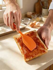 Haus Hana Silicone Spatula 7-Piece Set Silicone Kitchen Utensil Scraper Oil Brush Kit Baking Tools Cake Cream Squeegee - Orange - View 3