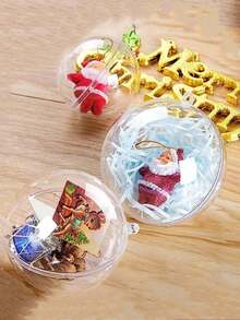 Transparent Fillable Decorative Orbs, 8 Different Sizes, DIY Plastic Acrylic Filling Balls For Halloween, Christmas, And Party Decorations (10 Pieces) - White - View 4