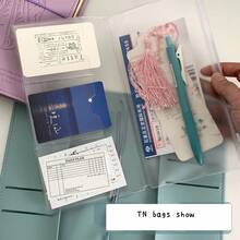 Haus Hana 1 túi đựng thẻ nhựa có khóa kéo cho sổ tay du lịch, phụ kiện sổ TN Diary/Journal/Scrapbook/Logbook cỡ chuẩn và cỡ hộ chiếu, ngăn đựng thẻ - Nhiều màu - Xem 4