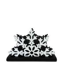 Cirelle 1Pc Christmas Snowflake Napkin Holder, Plastic Tabletop Tissue Rack, Festive Paper Napkin Stand For Dining Table, Kitchen Counter, Holiday Party, Restaurant, Home Decor, 5 Colors Available - Multicolor - View 16