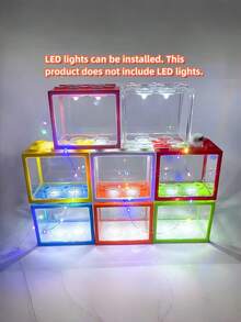 1pc Mini Building Block Betta Tank, Transparent Creative Goldfish Tank For Office Desktop Landscaping - Multicolor - View 4
