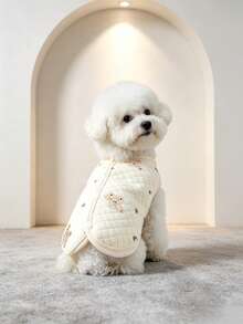 Dog Cat Winter Clothes, Button‑Up Fleece Pet Outfit, Thick Minky Velvet Warm Coat For Small & Medium Dogs, Suitable For Bichon, Pomeranian, Teddy And Poodle, Autumn Winter Pet Warm Apparel For Puppy Kitten - Air Cotton Buckle - Brown Bear - View 6