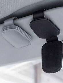 1pc Universal PU Glasses Clip For Car Sun Visor, Non-Slip Quick Release Holder Fits All Fashion Glasses & Prescription Glasses - Multicolor - View 14