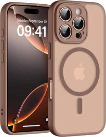 Teckwe Casing Ponsel: Casing Ponsel Magnetik Mewah dengan Pengisian Daya Nirkabel, Kompatibel dengan iPhone 18 17 16 15 14 13 12 11 Pro Max Plus Air, Matte Transparan, Pelindung Lensa Tahan Guncangan, Aksesori Ponsel, Desain Ramping, Bahan Tahan Lama, Casing Berkualitas Tinggi, Gadget - Coffee Brown - View 18