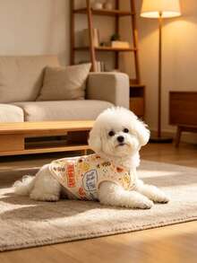 狗狗貓咪冬季衣服，鈕扣式抓絨寵物套裝，厚實 Minky 絲絨保暖外套，適合小型與中型犬，適用於比熊、博美、泰迪犬與貴賓犬，秋冬寵物保暖服飾，適合幼犬小貓 - 空氣棉背扣-祝福語 - 查看 7