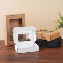 12pcs White Window Paper Boxes, Transparent Window Courier Packaging Boxes, Gift Boxes, Corrugated Paper Cartons, Shipping Boxes, Mailer Boxes - 12pcs - View 4