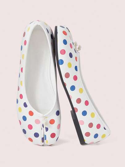 CUCCOO DOLLMOD Zapatos de mujer, bailarinas con punta de dedo Tabi y lunares de colores