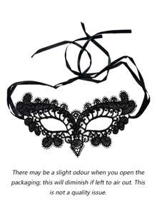 Women'S Lace Half-Face Mask, Party Character Role Play - Black - View 7