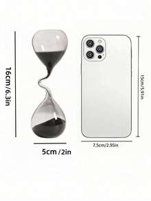 1个全新创意造型玻璃计时器摆件，适用于家居、办公桌装饰及日常礼物，适合客厅、卧室和餐厅，可用于万圣节、恐怖、秋季、节日、圣诞节、冬季等场合的装饰。 - 黑色 - 查看 2