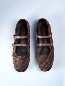 CUCCOO GRLICON Ladies, Willow Nails, Buckles, Flat Shoes. - dark brown - View 1