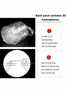 Transparent Fillable Decorative Orbs, 8 Different Sizes, DIY Plastic Acrylic Filling Balls For Halloween, Christmas, And Party Decorations (10 Pieces) - White - View 2