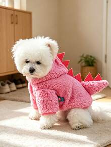 1Pc Halloween Dinosaur Pet Costume, Dreamy Dinosaur Outfit For Small & Medium Dogs, Holiday Party Dress Up Pet Clothes - Pink - View 8