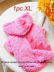 1Pc Halloween Dinosaur Pet Costume, Dreamy Dinosaur Outfit For Small & Medium Dogs, Holiday Party Dress Up Pet Clothes - Pink - View 10