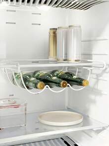 1Pc Cabinet Fridge Wine Rack Bottle Can Drink Organizer Hangs On Fridge Or Kitchen Shelf Fits All Size Kitchens And Fridges No Drill Instant Installation - Multicolor - View 2