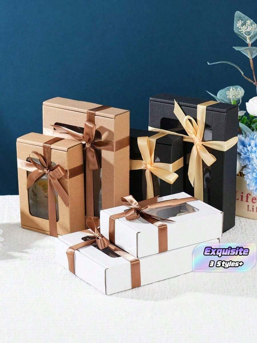 12 Kotak Kemasan Jendela Putih, Jendela Tampilan Transparan, Perlengkapan Pengiriman, Kotak Hadiah, Karton Bergelombang, Kotak Pengiriman, Kotak Pesawat, Kotak Kardus - 12 buah - View 1