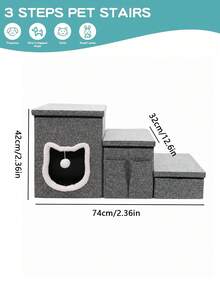寵物階梯貓狗攀爬梯拱門式可折疊收納四季通用免安裝附抓板 - K - 查看 3