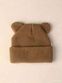 Cozy Pixies 1-Piece Boy And Girl Children Baby Knitted Solid Color Versatile Cartoon Bear Children Autumn And Winter Warm Knitted Wool Pullover Hat - Multicolor - View 15