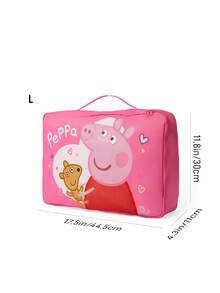 Peppa Pig X SHEIN 豬卡通印花旅行收納袋，S/M/L三種尺寸可選，拉鍊密封，可搭配行李箱分裝衣物，男士旅行用 - 粉紫色 - 查看 7