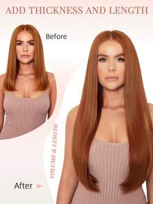 50S Microlink Hair Extensions Human Hair, 33# Copper Red Remy Micro Bead Design, Ultra‑Smooth & Super‑Soft Micro Ring Texture, Easy To Install, Ideal For Women Daily Styling, Hair Volume Boosting And Halloween Cosplay Occasions - S33 - View 5