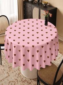 Joivida One Pink Heart Tablecloth, Made Of Peach Velvet Material, Easy To Clean For Kitchen And Dining Room Decoration, Suitable For Parties, Picnics, Home Decorations, With A Bright Style, Durable Fabric, Movable Fabric, Party Tableware - Pink love - View 9