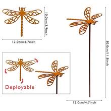 Rustic Wrought Iron Insect Garden Stake, Vintage Dragonfly Butterfly Bee Sculpture, Decorative Yard Art For Lawn, Terrace, Courtyard Outdoor Landscape - insect - View 9
