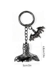 BATMAN X SHEIN 時尚酷炫鋅合金立體面具鑰匙圈包包吊飾紀念收藏禮物復古 - 彩色 - 查看 3