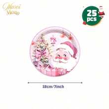 Muroi Mono 25/75 Pieces Of Disposable Party Supplies, Including Disposable Paper Plates, Napkins, Cups, Suitable For Dessert Service, Party Decorations, Various Events, And Gatherings, Including Christmas. - Style 3 - View 10