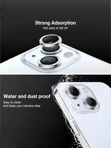 Miếng dán bảo vệ ống kính camera sau điện thoại bằng kính cường lực HD trong suốt màu bạc, chống trầy xước, chống vân tay, chống bụi - Mã trung bình - Xem 5
