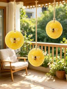 Bee Round Pendant Silicone Mold For DIY Plaster Aromatherapy Stone & Car Hanging Epoxy Resin Casting Mould - multicolor - View 6