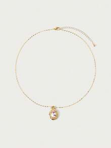 Glisma 18K Glass Diamond Necklace - Gold - View 23