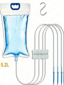 5.2L Large Capacity Plant Watering Equipment, 1 Water Bag, With 1-4 Drippers, Can Water Three Plants At The Same Time, With Adjustable Water Flow Valve, Can Be Used For Different Plants Water Needs, S-Shaped Hook - one size fits all - View 10