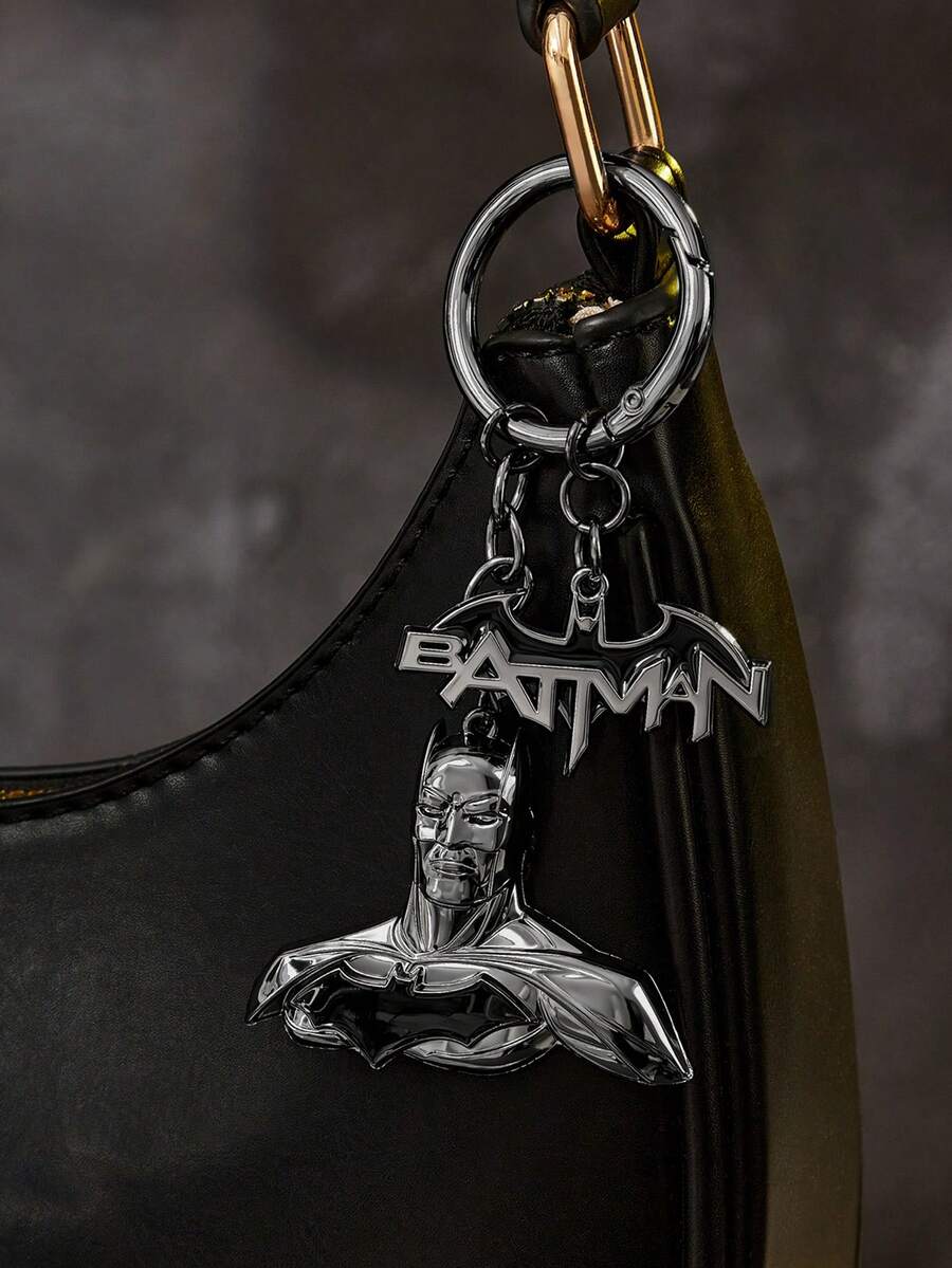 BATMAN X SHEIN 時尚酷炫鋅合金立體面具鑰匙圈包包吊飾紀念收藏禮物復古 - 彩色 - 查看 1
