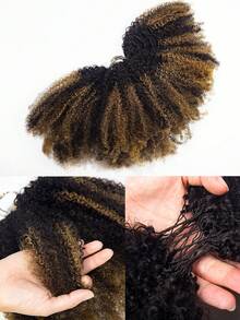 Boho Braids Highlight 棕色 Afro 捲曲 Miracle Knots 100% 真人髮 45 股/包 隱形預分束羽毛鉤編真人髮接髮 - SNATURAL/30 - 查看 7