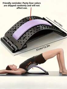 1PC Spinal Decompression Relaxer Lumbar Stretching Device Cervical Spine Back Stretch Tool Yoga Support Aid Adjustable Height Massager For Home Office Back Pain Relief Muscle Tension Release Fitness Equipment Must Have - Multicolor - View 9