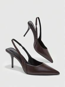 CUCCOO BIZCHIC V-Shaped Elastic Strap Rear Empty Stiletto High Heels ...