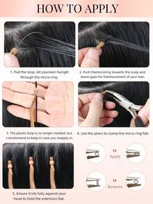 50 Strands Microlink Hair Extensions Human Hair, Silver Gray Micro Loop Design, Silky Straight Micro Bead Texture, Premium Healthy Remy Hair, Easy To Install, Ideal For Women Daily Styling, Hair Volume Boosting And Halloween Cosplay Occasions - SSilver Gray - View 7