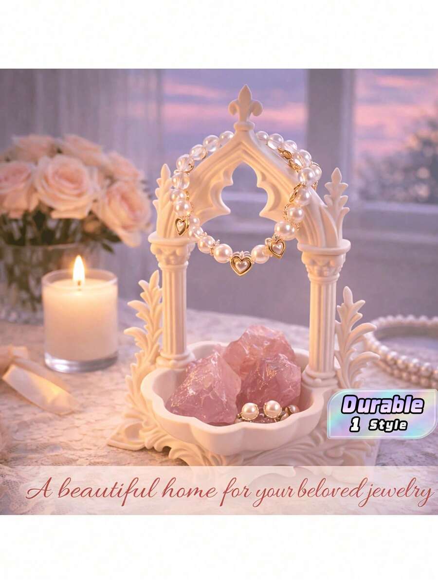 Rak Pajangan Perhiasan Resin Melengkung | Rak Pajangan Dekoratif Bergaya Vintage untuk Kalung, Cincin, Kristal, dan Aksesoris | Cocok untuk Meja Rias, Lemari, Kamar Mandi, Kamar Tidur - MultiWarna - View 1