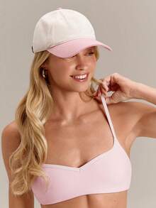 GLOWMODE No Bad Hair Days Embroidered Baseball Cap With Contrast Brim & Adjustable Back Strap Daily Casual Outdoor Fall Winter Wear - Pink white - View 7