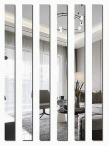 Rectangular Acrylic Mirror Wall Stickers, Self-Adhesive Frameless Decorative Mirror Strips For Bedroom, Living Room, Bathroom, And Home Decor - Multicolor - View 12