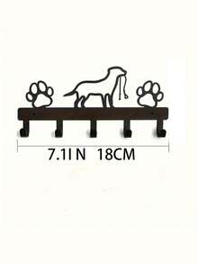 1PC Medium Size Iron Paw Shape Wall Hooks Multifunctional Pet Leash Collar Key Holder Hanging Rack Decorative Storage Organizer For Entryway Hallway Bedroom Bathroom Kitchen Home Pet Accessories And Daily Storage Wall Decor - View 4