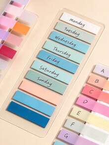 1600pcs Book Annotation Labels, Sticky Notes For Morandi Binder, Reusable Bookmarks, Multi-Color Writable Annotation Supplies School Supplies - multicolor - View 8