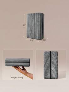 GLOWMODE Flow & Gow High-Density Yoga Block With Textured Matte Non-Slip Finish For Yoga, Pilates & Advanced Practice Studio Wellness - Grey - View 7