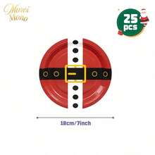 Muroi Mono 25/100件一次性派對用品，包含一次性紙盤、餐巾紙、杯子，適用於甜點服務、派對裝飾、各種活動與聚會，包含聖誕節 - 款式2 - 查看 10
