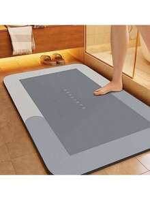 1Pc Super Absorbent Diatomaceous Earth Bath Mat - Quick Dry, Soft, Non-Slip Water Absorbent Floor Mat, Soft & Comfortable, For Bathroom, Shower, Laundry Room, Bedroom, Living Room, Door Mat, Kitchen Mat, Rubber Non-Slip Backing, Easy To Clean - multicolor - View 4