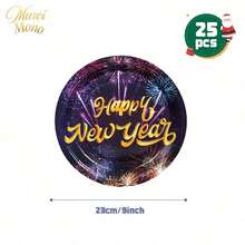 Muroi Mono 25/100 Pieces Of Disposable Party Supplies, Including Disposable Paper Plates, Napkins, Cups, Suitable For Dessert Service, Party Decorations, Various Events, And Gatherings, Including Christmas. - Style 3 - View 11