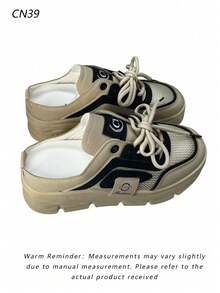 Pair Of Women'S Flat Mesh Slides With Backstrap, Breathable, Platform, Stylish And Versatile Casual Shoes - Black - View 11