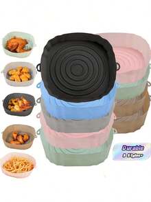 1 Piece Reusable Silicone Baking Mat, Non-Stick And Chemical-Free, Suitable For Air Fryer Accessories And Kitchen Baking And Cooking Tools - Multicolor - View 1