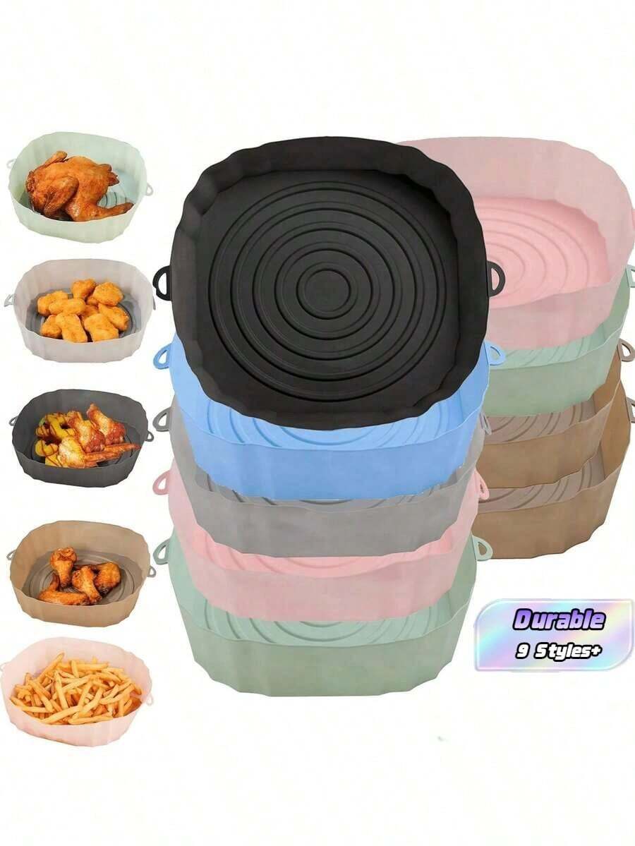 1 Piece Reusable Silicone Baking Mat, Non-Stick And Chemical-Free, Suitable For Air Fryer Accessories And Kitchen Baking And Cooking Tools - Multicolor - View 1