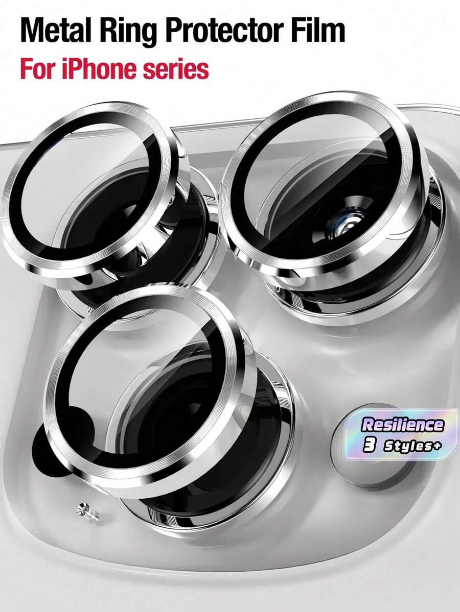 Miếng dán bảo vệ ống kính camera sau điện thoại bằng kính cường lực HD trong suốt màu bạc, chống trầy xước, chống vân tay, chống bụi - Mã trung bình - Xem 1